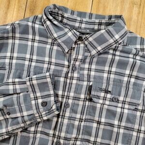 SITKA Gear Frontier Shirt XL Gray Plaid Wool Blend Performance Flannel Hunting